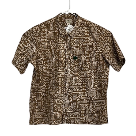 L.L. Bean Men’s Tropics Walnut Geo Hawaiian Aztec Mayan Size XXL NWT - Picture 3 of 8
